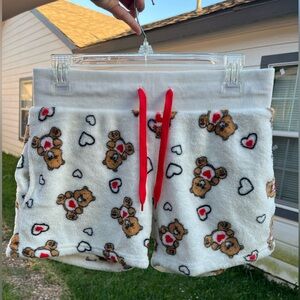 Care Bears White and Red Fuzzy Sleeping shorts